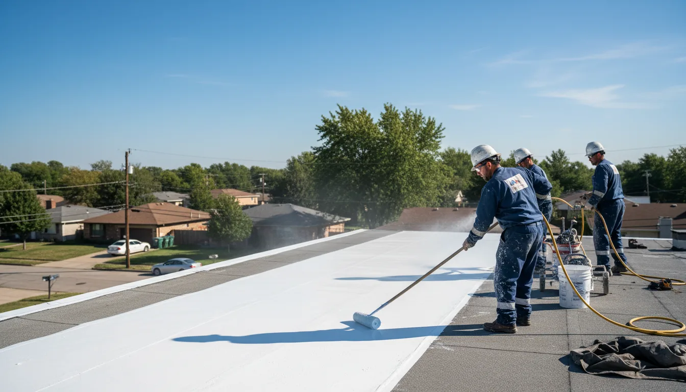 Commercial roof coating in Scroggins, TX near me